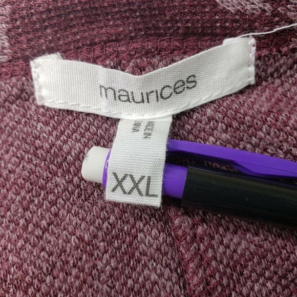 Maurices Women Mulberry Red Open Front Long Sleeve Cardigan pockets Size XXL - Picture 6 of 9